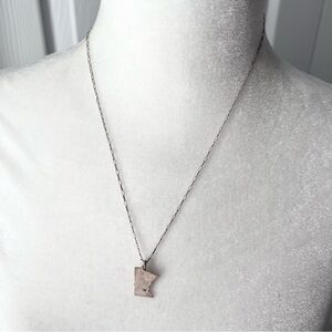 🍭6/$30 Minnesota silver tone love heart state chain necklace